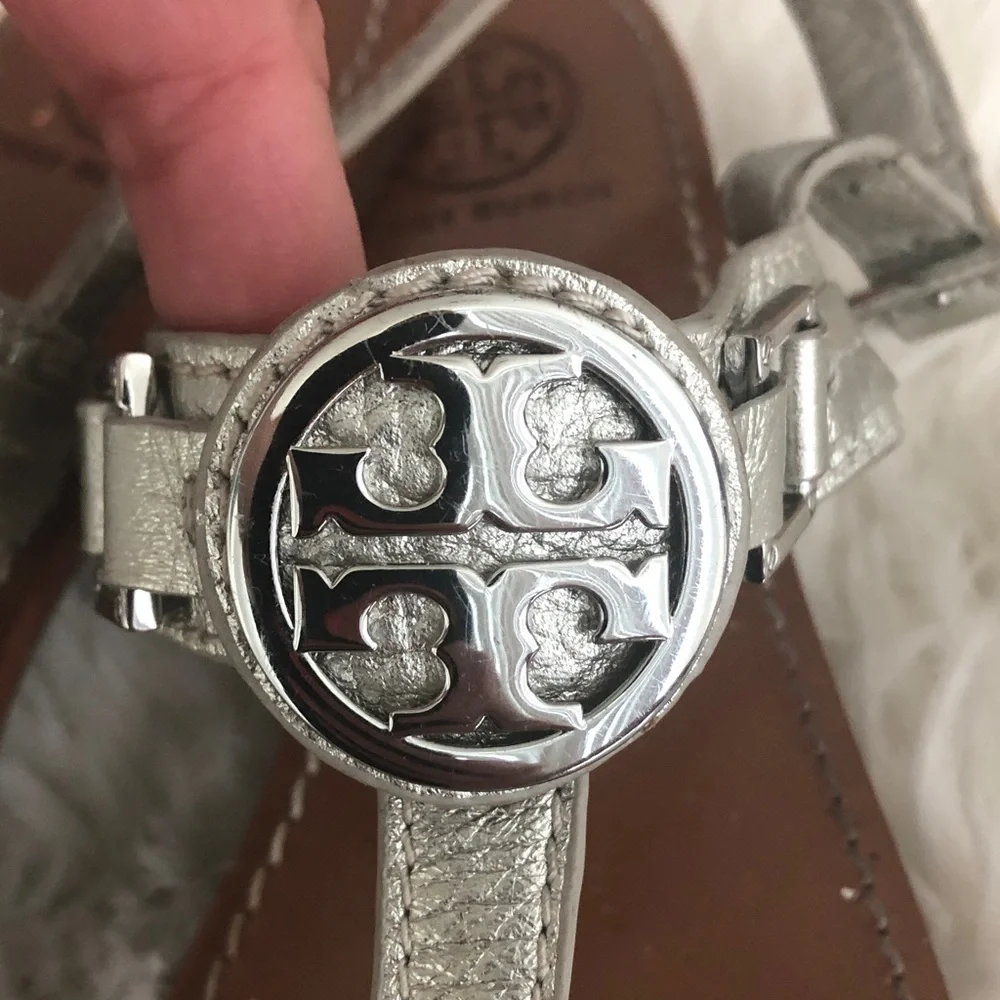 Tory Burch Cassia Pewter Sandals